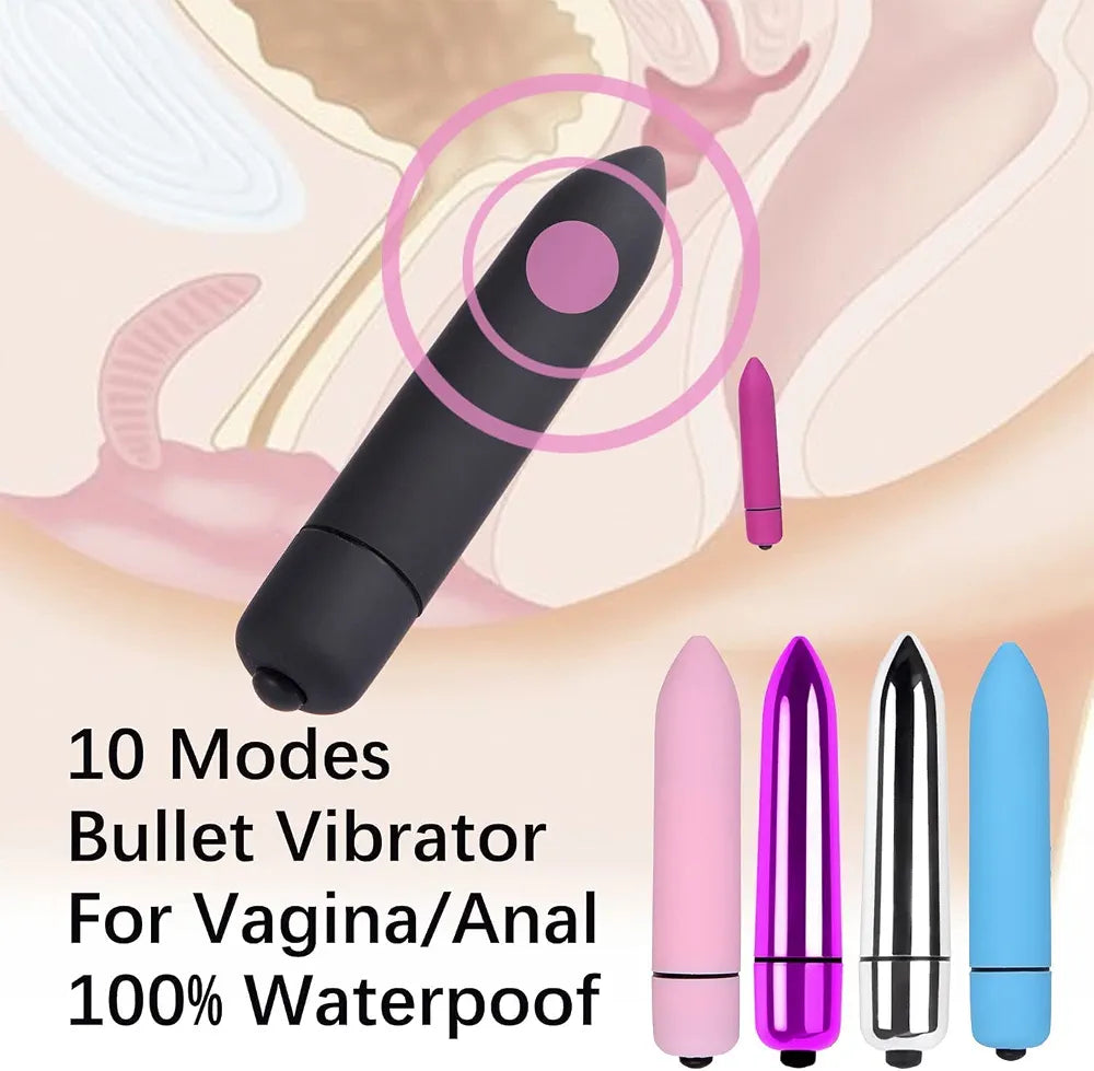 Premium 10-Mode Waterproof Bullet Vibrator - Discreet & Portable Mini Stimulator for Women