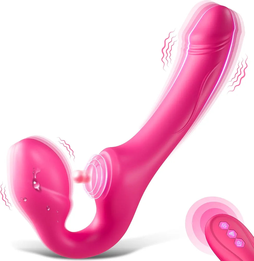 Realistic Double-Ended Strapless Silicone Dildo with 10 Vibration Modes and Remote Control