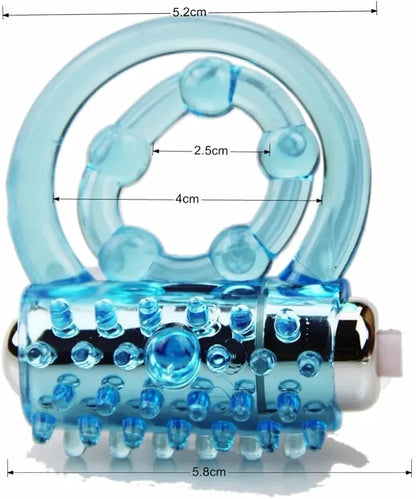 Dual-Ring Vibrating Penis Enhancer with Clitoral Stimulator for Couples