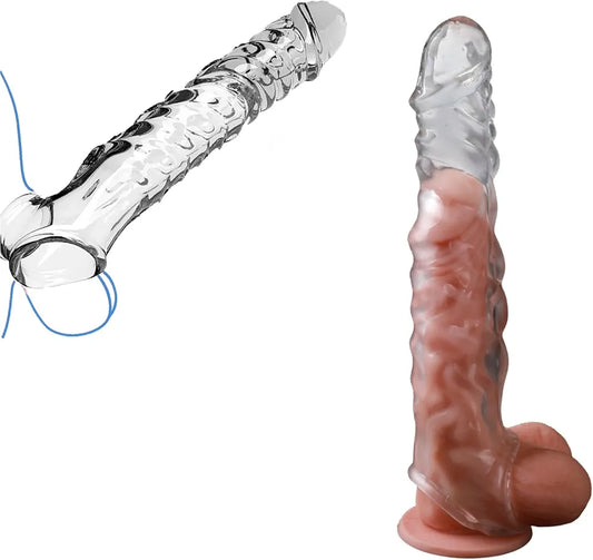 Realistic 3.15-Inch Penis Extender and Girth Enhancer Sleeve for Men