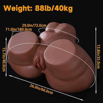 Realistic 88.2lb Male Masturbator Torso with Anal and Vaginal Channels