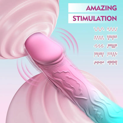 Realistic 8-Inch Silicone Rechargeable Vibrating Dildo with 10 Vibration Modes for G-Spot and Clitoral Stimulation