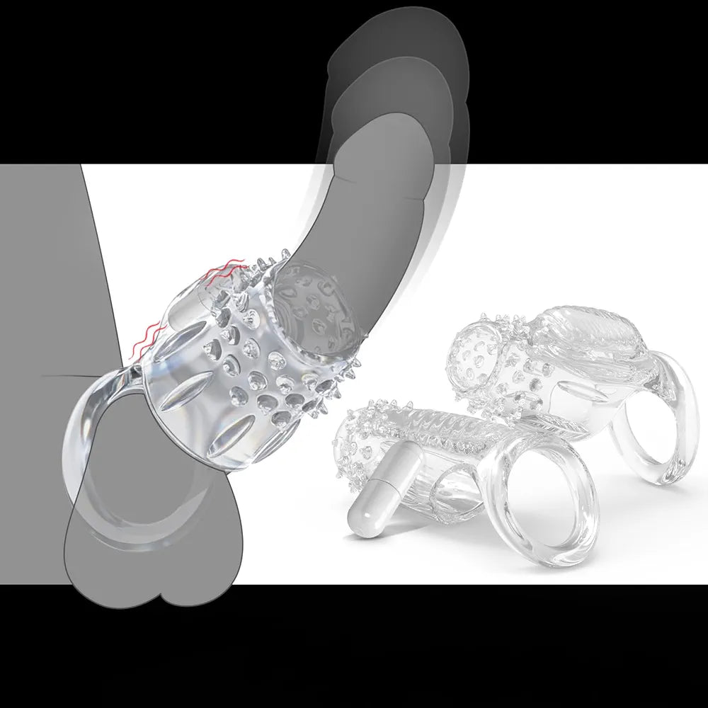 Dual-Pack Vibrating Cock Ring and Penis Sleeve Set for Couples