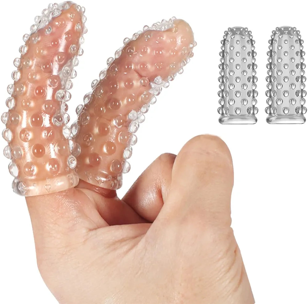Silicone Finger Sleeves for G-Spot and Nipple Stimulation - 2 Pack