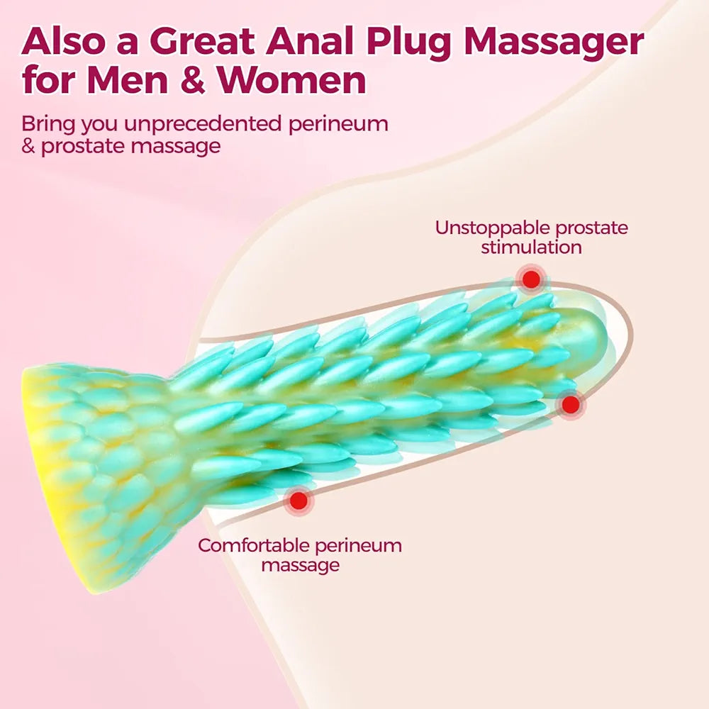 7.7-Inch Realistic Dragon Fantasy Dildo with Suction Cup - Silicone Anal Sex Toy for Men and Women