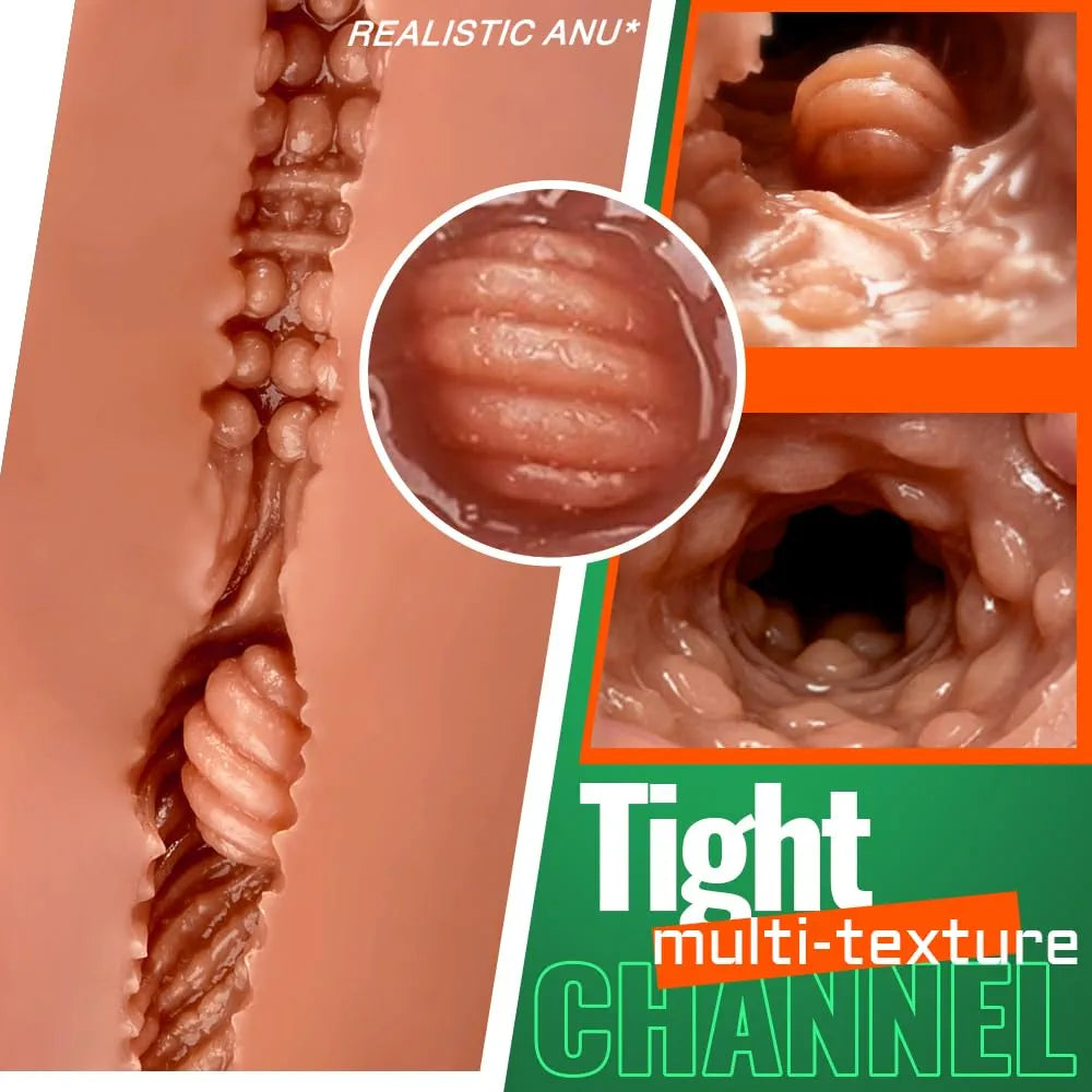UNINHIBIBY 11LB Realistic Male Masturbator with Dildo, Testis, and Tight Internal Texture for Men
