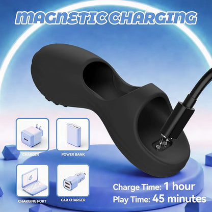 10-Mode Silicone Finger Vibrator for Targeted Clitoral and Nipple Stimulation