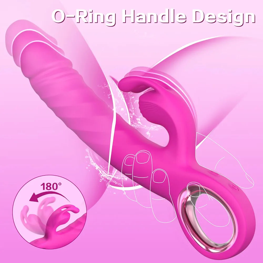 Premium Dual-Action Rabbit Vibrator with 7 Thrusting and 7 Vibration Patterns for Couples