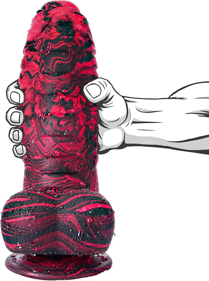 7.16-Inch Realistic Silicone Monster Dildo with Strong Suction Cup for Hands-Free G-Spot and Anal Stimulation