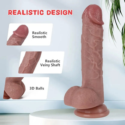 Kstert 7.8-Inch Realistic Liquid Silicone Dildo with Suction Cup, Veiny Texture, and G-Spot Stimulation