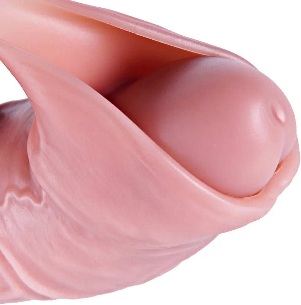 11.8-Inch Realistic XXL Uncut Silicone Dildo with Suction Cup - Extra Large 1.9-Inch Diameter