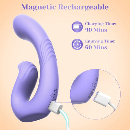 Dual-Motor Rabbit G-Spot Vibrator with Remote Control and 10 Vibration Modes