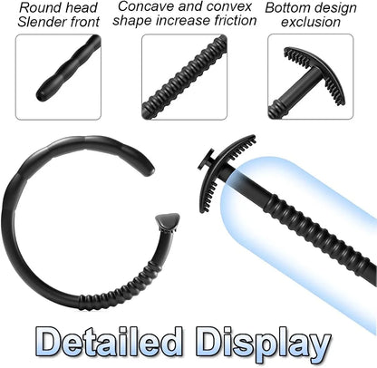 9.6" Silicone Urethral Sound Catheter Training Set - 3-Piece Hollow Porous Dilator Kit for Men