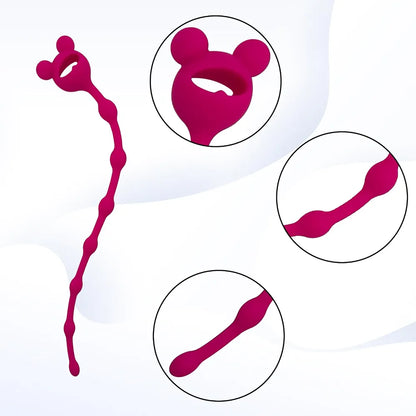 10.62-Inch Silicone Beaded Urethral Sound and Dilator Plug for Men