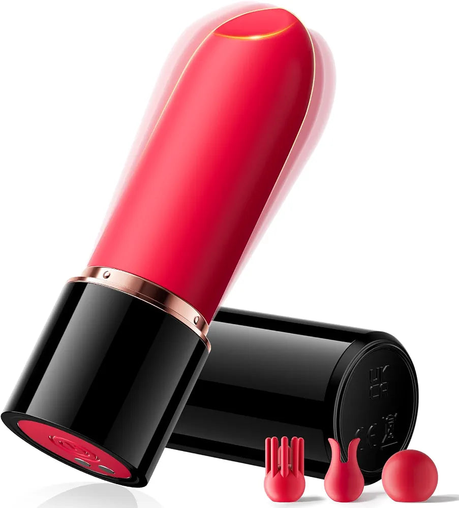 Discreet Rechargeable Lipstick-Style Clitoral Vibrator with 10 Vibration Modes