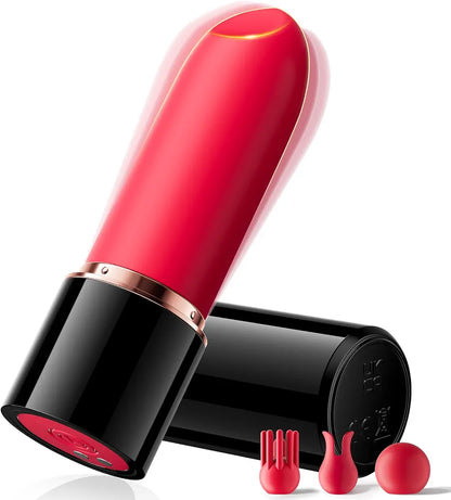 Discreet Rechargeable Lipstick-Style Clitoral Vibrator with 10 Vibration Modes