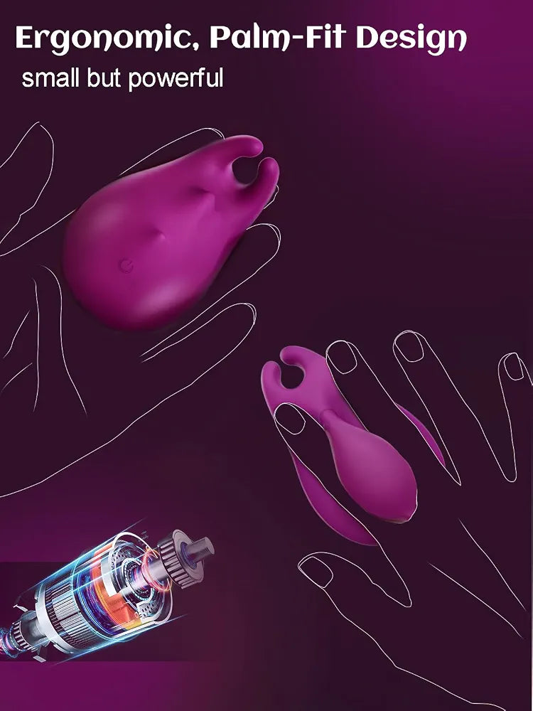 Rechargeable 10-Mode Palm-Sized Clitoral and Nipple Stimulator for Couples and Solo Play