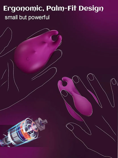 Rechargeable 10-Mode Palm-Sized Clitoral and Nipple Stimulator for Couples and Solo Play