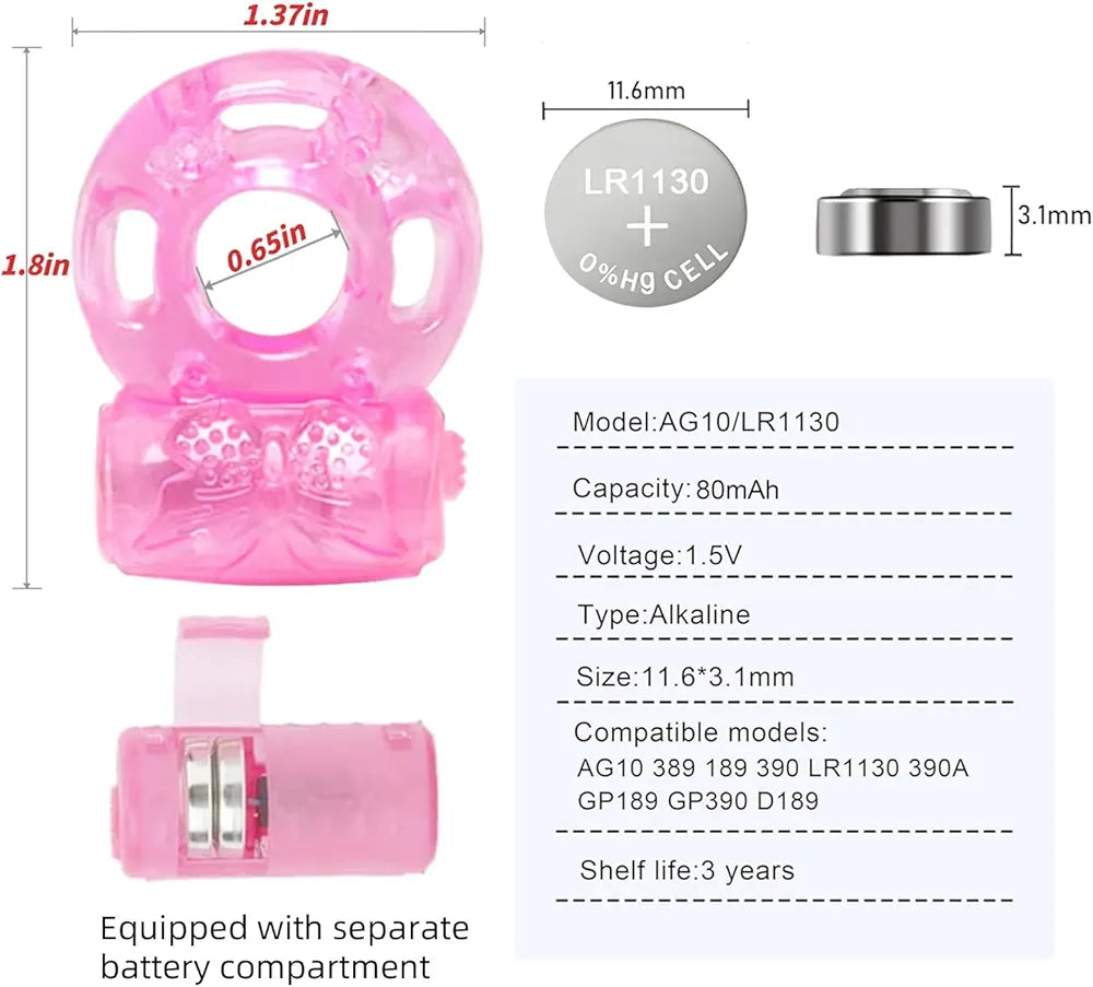 5-Pack Disposable Vibrating Clitoral and G-Spot Stimulator Rings for Enhanced Intimacy