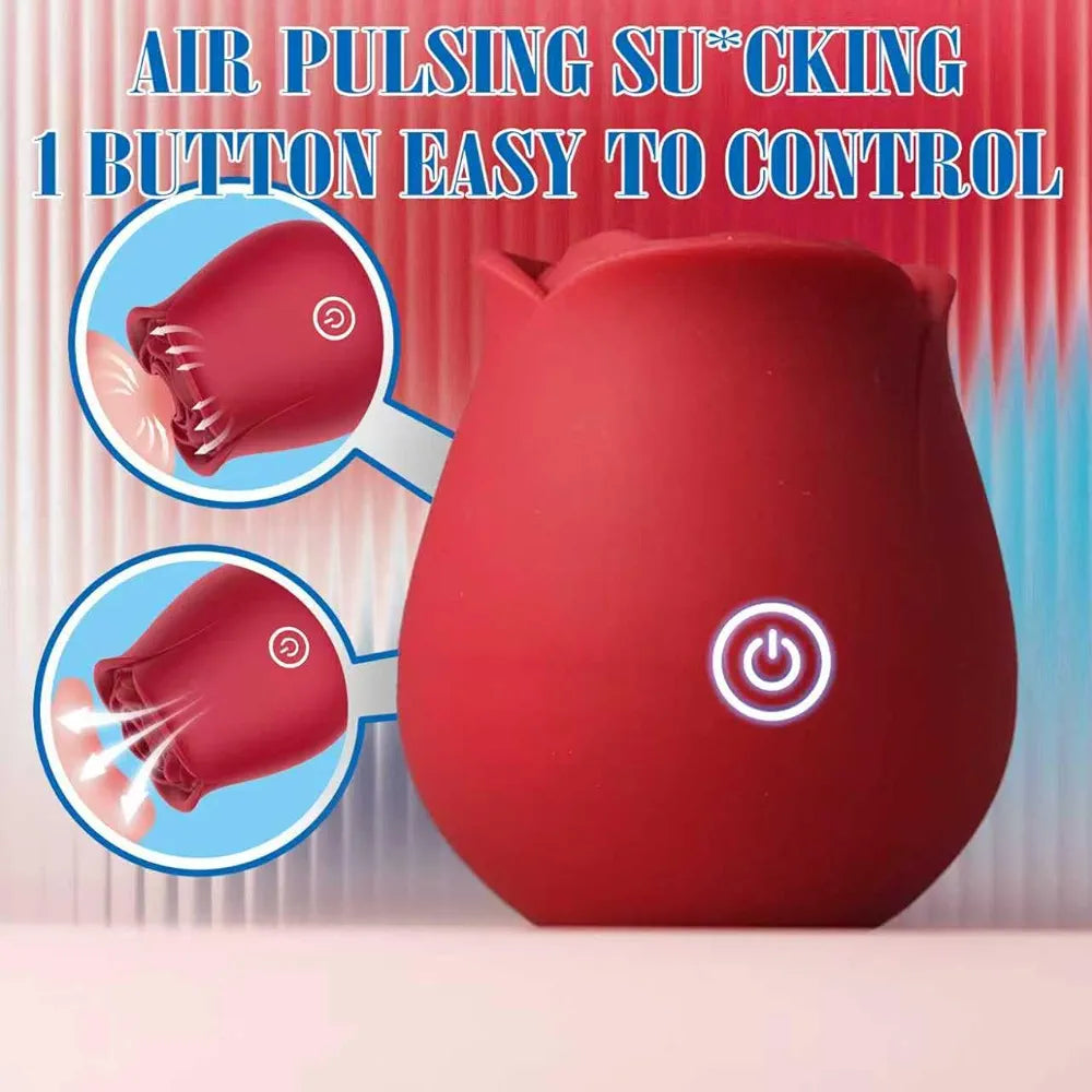 Rose Petal Clitoral Suction Vibrator - 10 Mode G-Spot Stimulator for Women