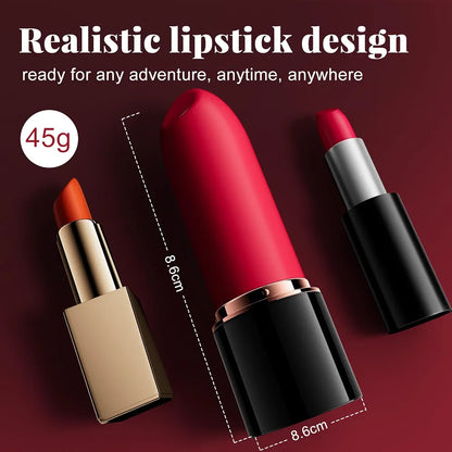 Discreet Rechargeable Lipstick-Style Clitoral Vibrator with 10 Vibration Modes