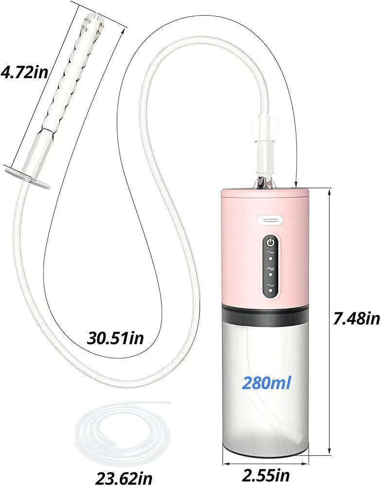 Multi-Function Automatic Anal and Vaginal Cleaner with 3 Speed Modes and Surround Spray for Sex Toys
