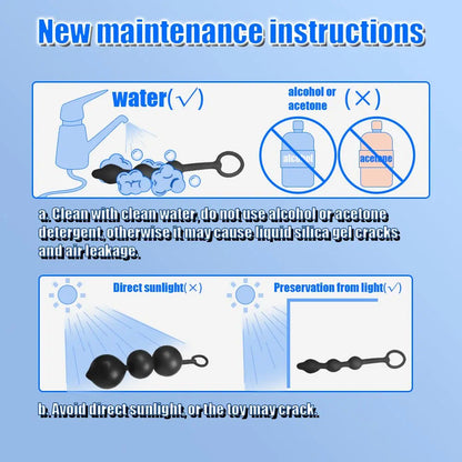 Adjustable Silicone Anal Training Kit with Inflatable Pump and Beads