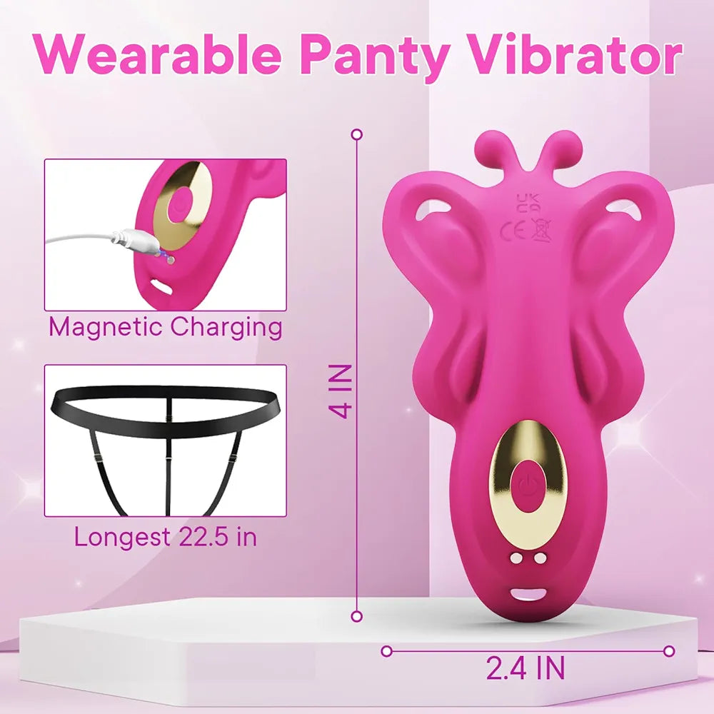 Discreet Butterfly Wearable Thong Vibrator with App Control and 9 Vibration Modes