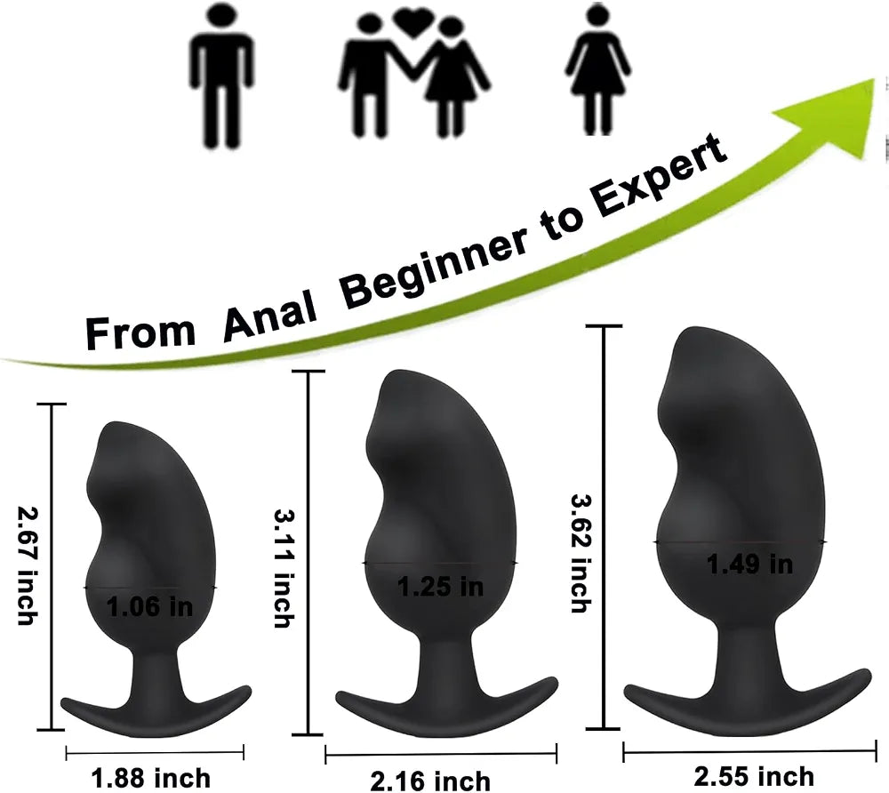 Ergonomic Silicone Anal Training Plug with Curved Base for Comfortable Prostate Stimulation