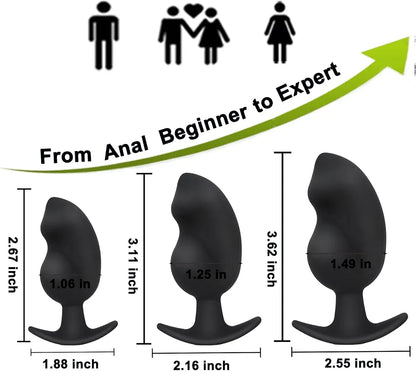 Ergonomic Silicone Anal Training Plug with Curved Base for Comfortable Prostate Stimulation