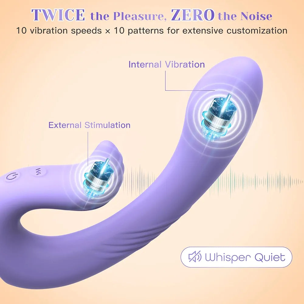 Dual-Motor Rabbit G-Spot Vibrator with Remote Control and 10 Vibration Modes