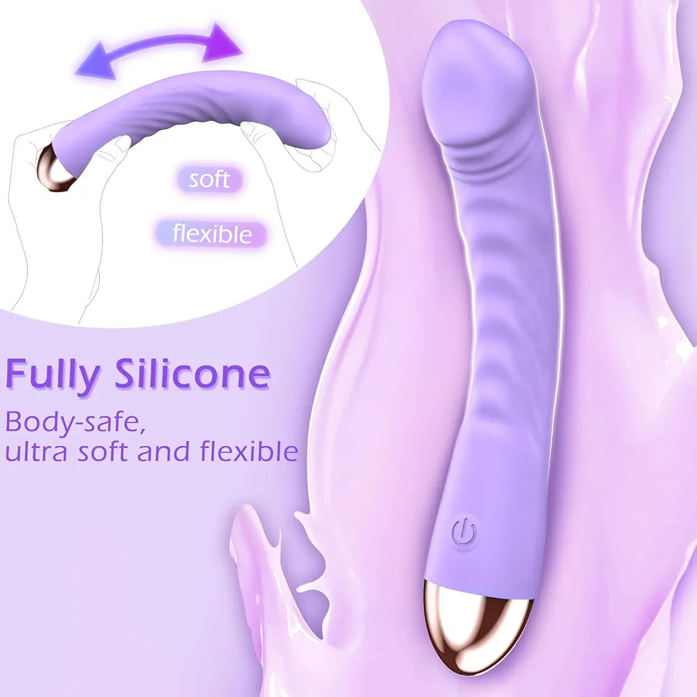 Erncuuc Rechargeable Silicone Dildo Vibrator with 10 Modes and Waterproof Design