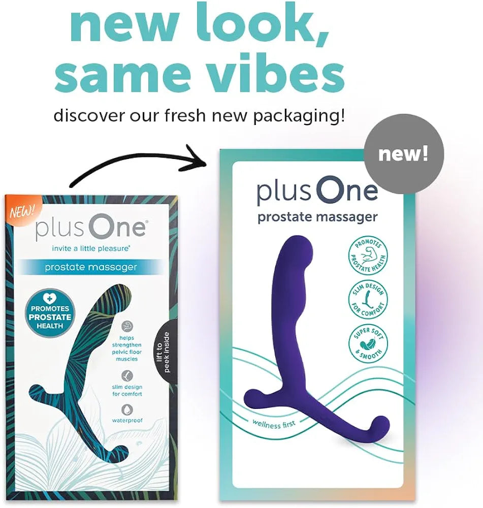 plusOne 4-Inch Ergonomic Silicone Prostate Massager with External Control Arm