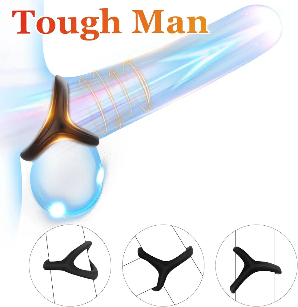 Adorime 3-in-1 Ultra-Soft Silicone Cock Ring for Enhanced Erection and Performance