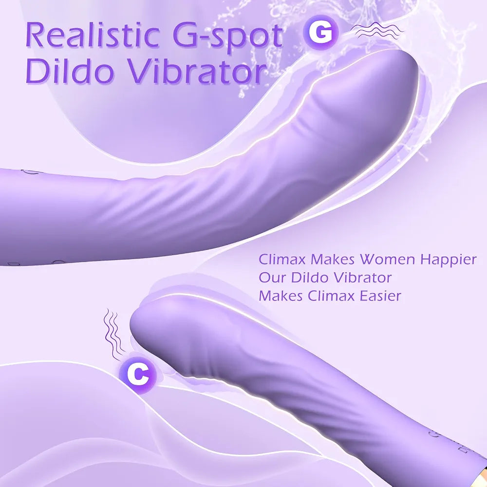Erncuuc Rechargeable Silicone Dildo Vibrator with 10 Modes and Waterproof Design