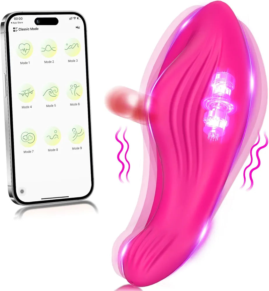 Wearable App-Controlled Panty Vibrator with 9 Modes for Couples