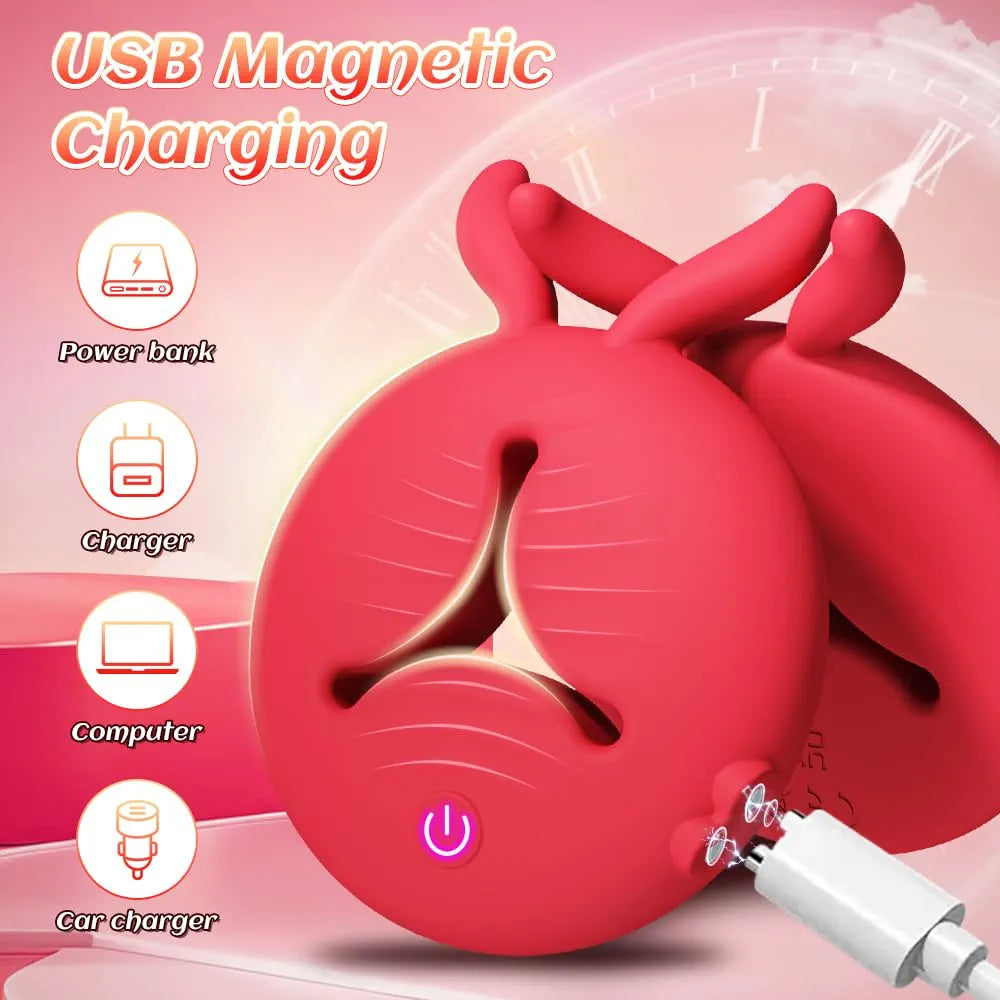 4-in-1 Adjustable Nipple Clamps and Vibrating Stimulator Set for Enhanced Sensory Play