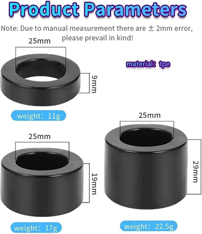 Premium Silicone Penis Ring Set - 3-Piece Stretchy Reusable Performance Enhancers