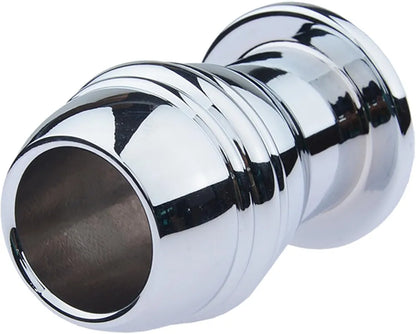 Stainless Steel Hollow Anal Plug with Enema Flushing System for Anal Training and Expansion