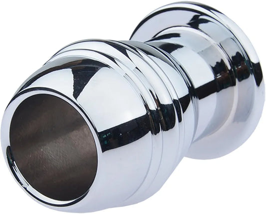 Stainless Steel Hollow Anal Plug with Enema Flushing System for Anal Training and Expansion