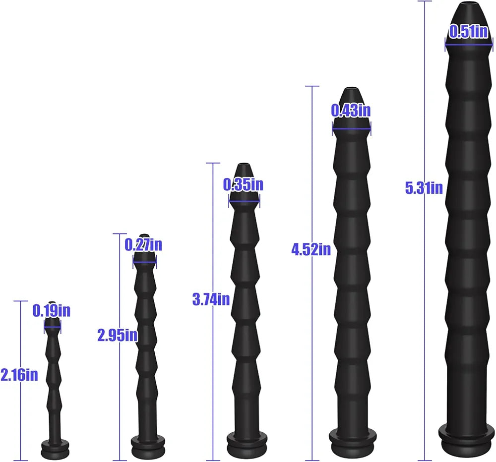5-Piece Silicone Urethral Dilator and Prostate Massager Set for Men