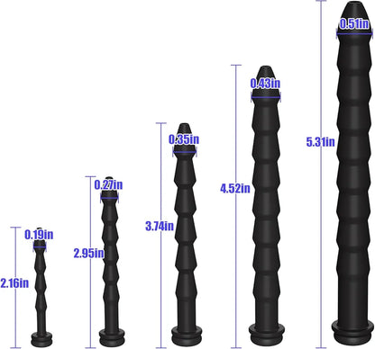 5-Piece Silicone Urethral Dilator and Prostate Massager Set for Men