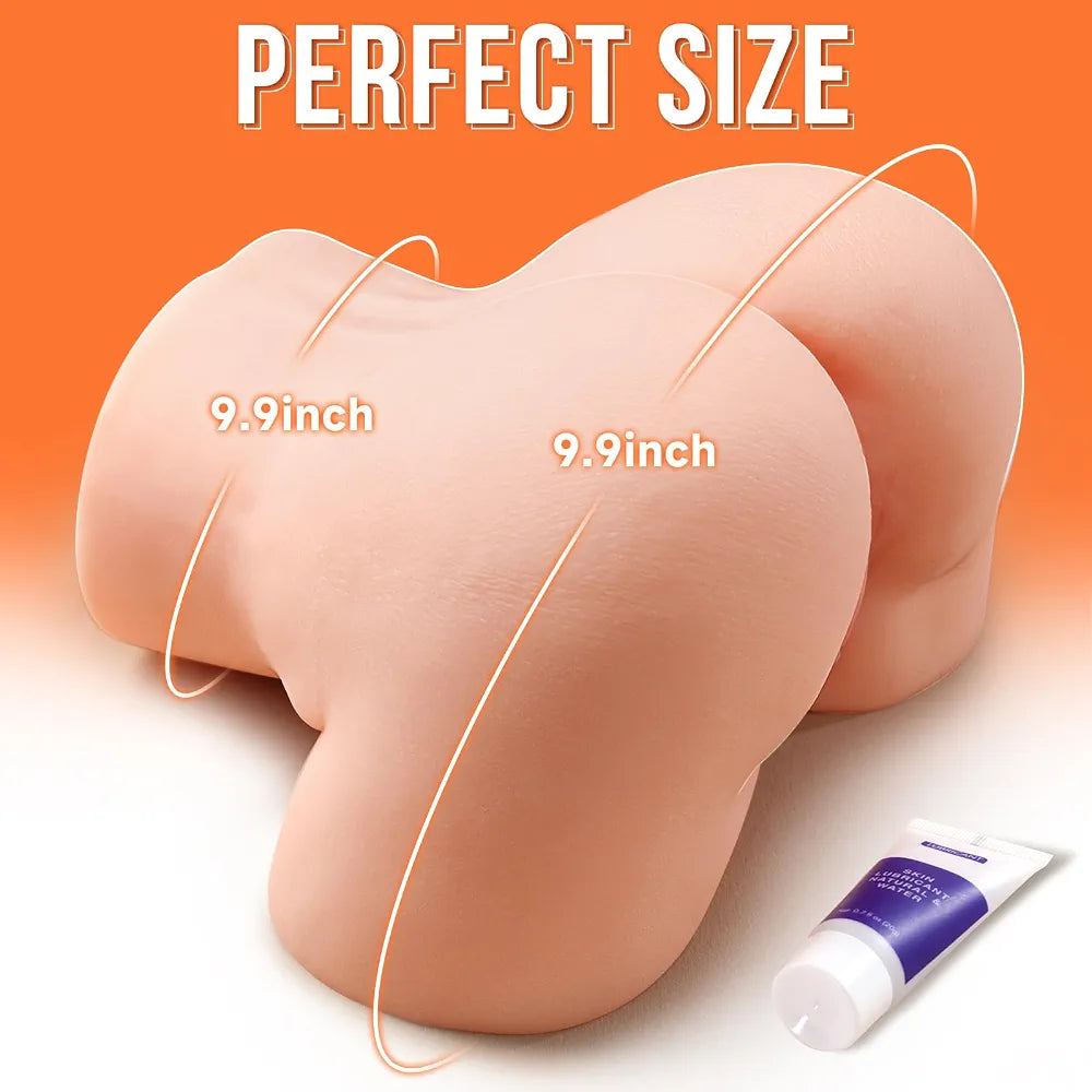 BIG SHOCKED Realistic 3D Lifelike Soft Dual-Channel Male Masturbator - Skin Color
