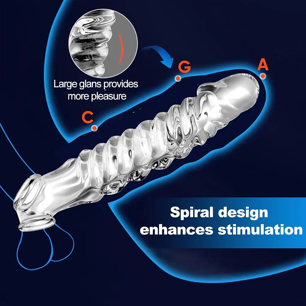 Realistic 3.15-Inch Penis Extender and Girth Enhancer Sleeve for Men