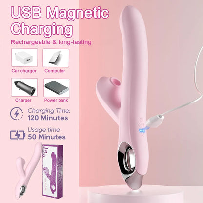 Advanced Dual-Action Clitoral and G-Spot Stimulator with 10 Suction and Thrusting Modes