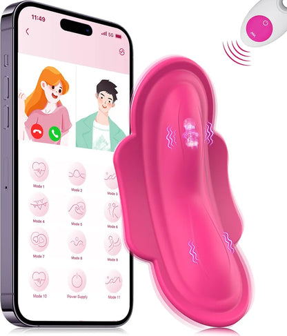 App-Controlled Wearable Clitoral and G-Spot Vibrator for Women and Couples