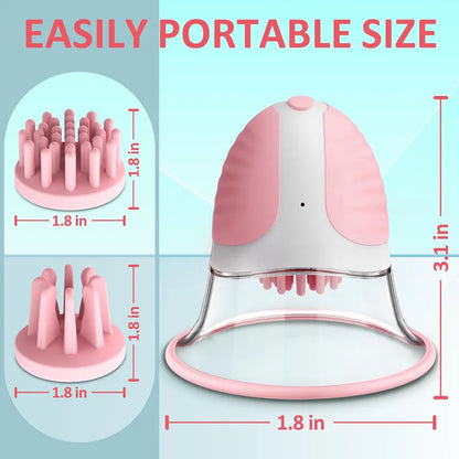 Rechargeable Nipple Stimulator with 10 Vibration Modes and Suction Massage