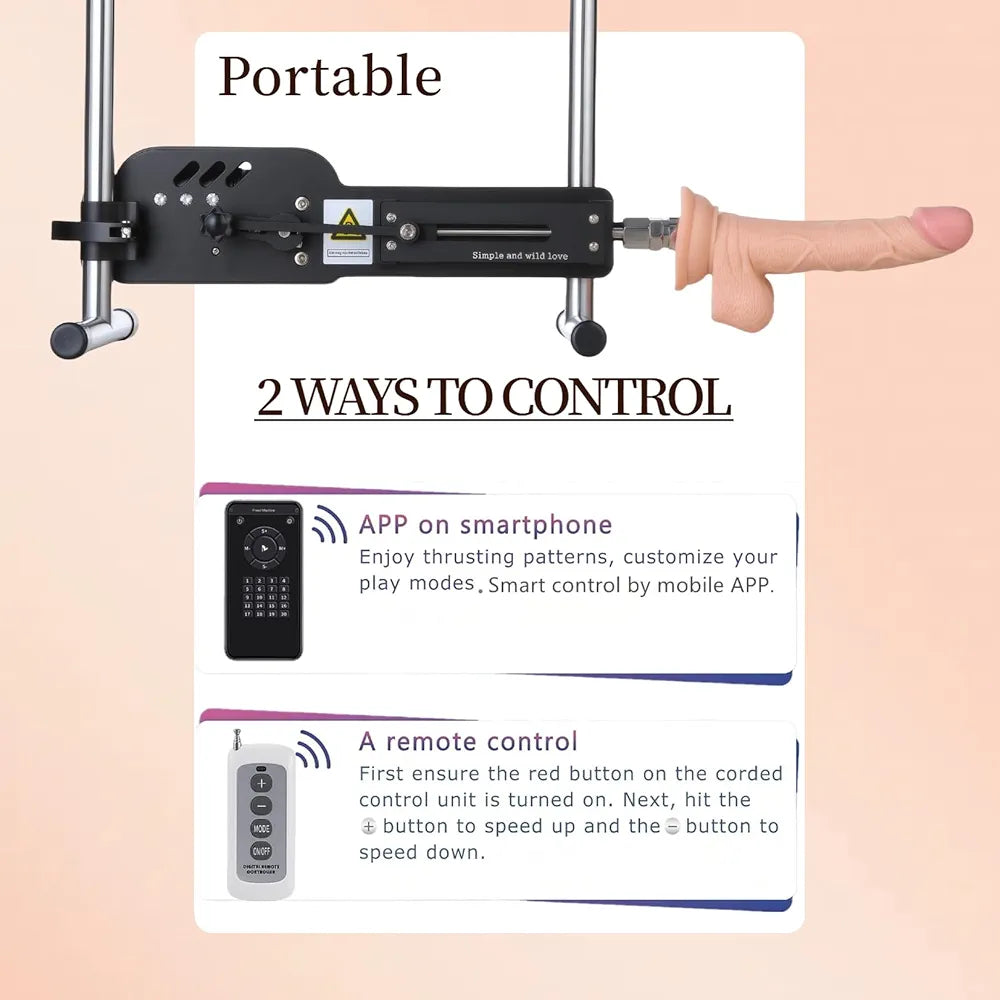 Realistic Thrusting Sex Machine with Heating Vibrator, Wireless Remote, and Versatile Masturbator Attachments
