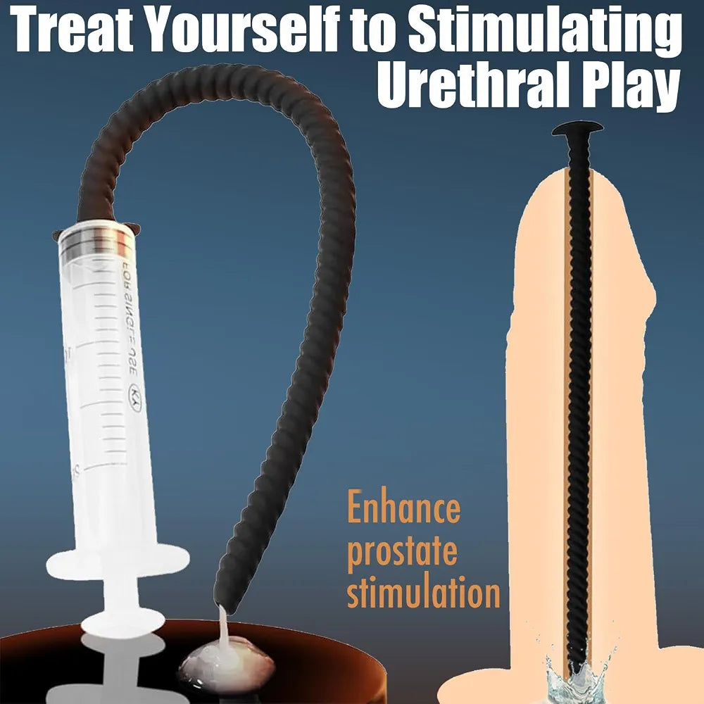 3-Piece Silicone Hollow Urethral Sounding and Dilation Set for Men