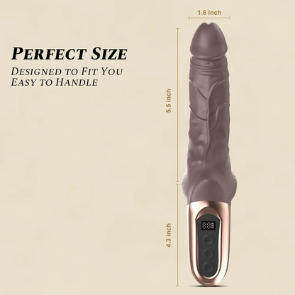 Premium Realistic Silicone Thrusting Vibrator with Dual-Motor 18-Mode Stimulation